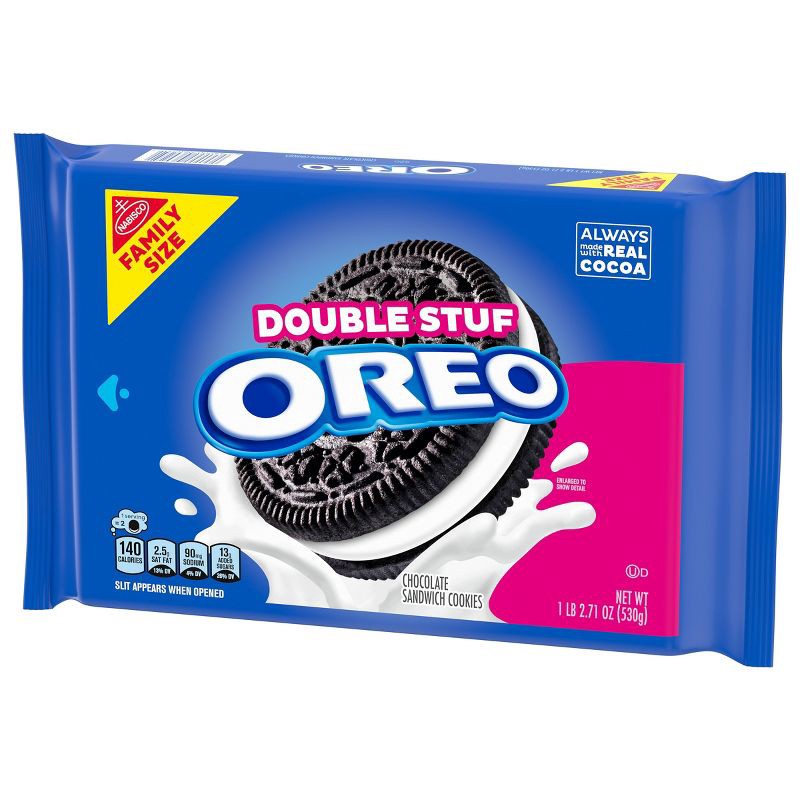 slide 7 of 11, Oreo Double Stuf Chocolate Sandwich Cookies Family Size - 18.71oz, 18.71 oz