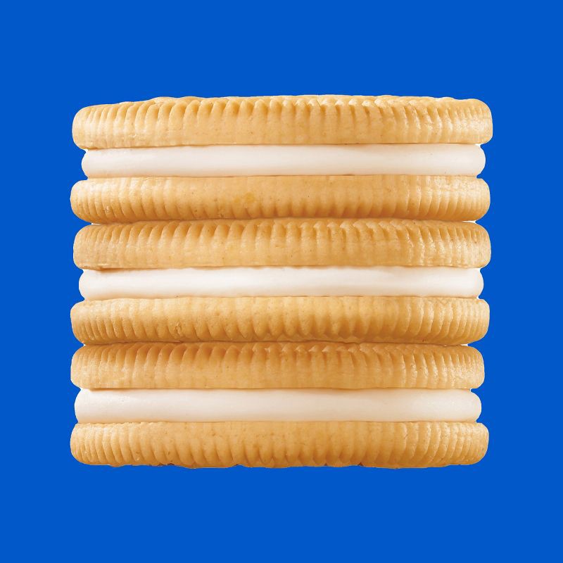 slide 2 of 14, Oreo Double Stuf Golden Sandwich Cookies Family Size - 18.12oz, 18.71 oz