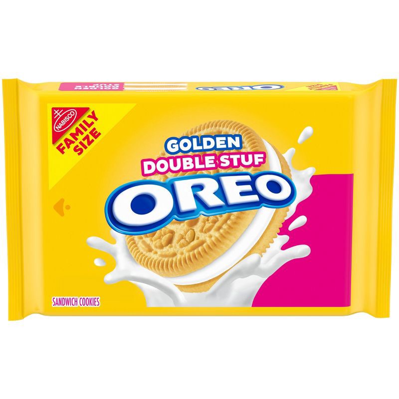 slide 1 of 14, Oreo Golden Double Stuf Family Size - 18.71oz, 18.71 oz