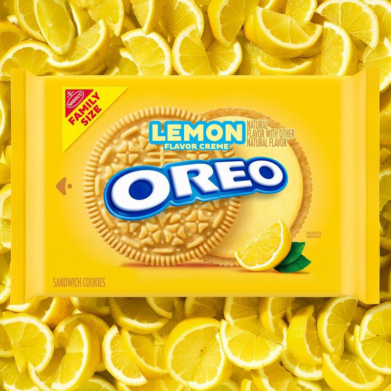 slide 10 of 14, Oreo Lemon Creme Sandwich Cookies Family Size - 18.71oz, 18.71 oz