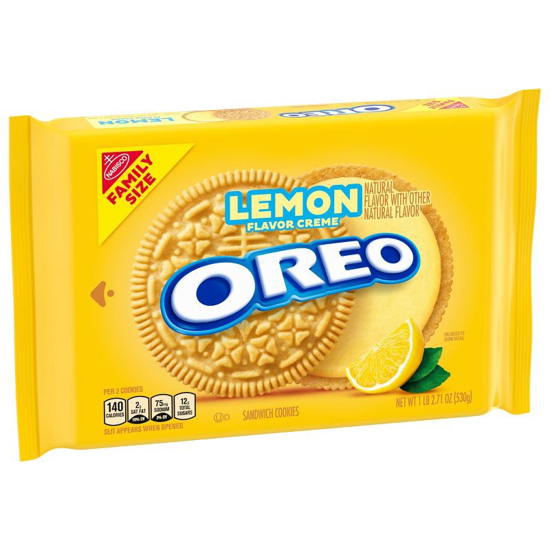 slide 11 of 14, Oreo Lemon Creme Sandwich Cookies Family Size - 18.71oz, 18.71 oz