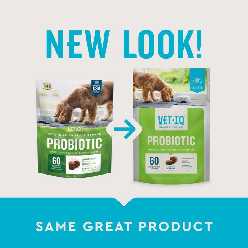 slide 8 of 8, VetIQ Probiotic Support Dog Supplements - Smoke - 60ct, 60 ct