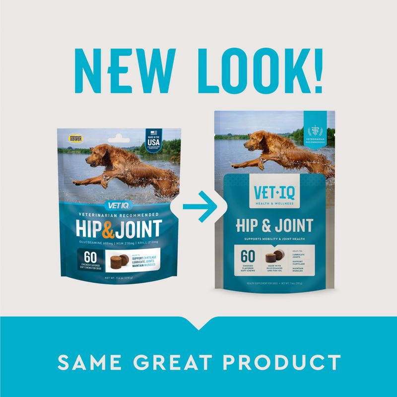 slide 8 of 8, VetIQ Hip and Joint Dog Supplements - Smoke Chicken Flavor - 60ct, 60 ct
