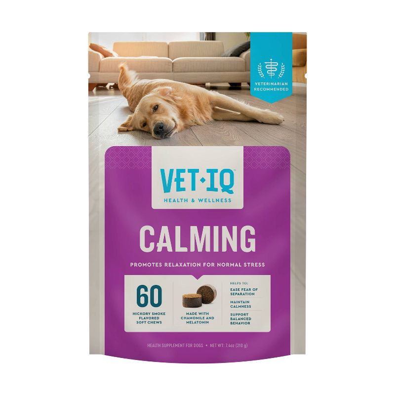 slide 1 of 8, VetIQ Calming Chew Dog Supplements - Smoke - 60ct, 60 ct