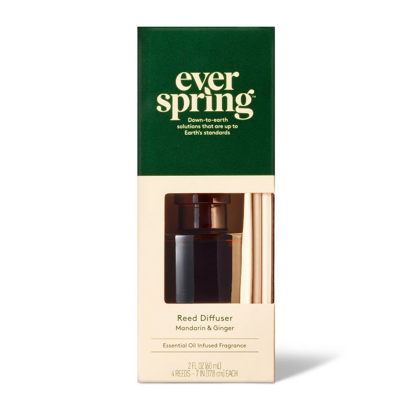 slide 1 of 3, Liquid Reed Diffuser - Mandarin & Ginger - 2 fl oz - Everspring™, 2 fl oz