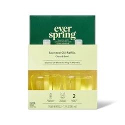 Scented Oil Refill Air Freshener - Citrus & Basil - 1.3 fl oz/2pk - Everspring™