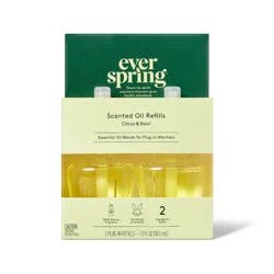 Scented Oil Refill Air Freshener - Citrus & Basil - 1.3 fl oz/2pk - Everspring™