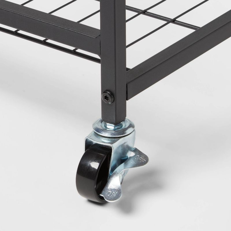 slide 3 of 3, Storage Cart Black Metal with Natural Wood - Brightroom™, 1 ct