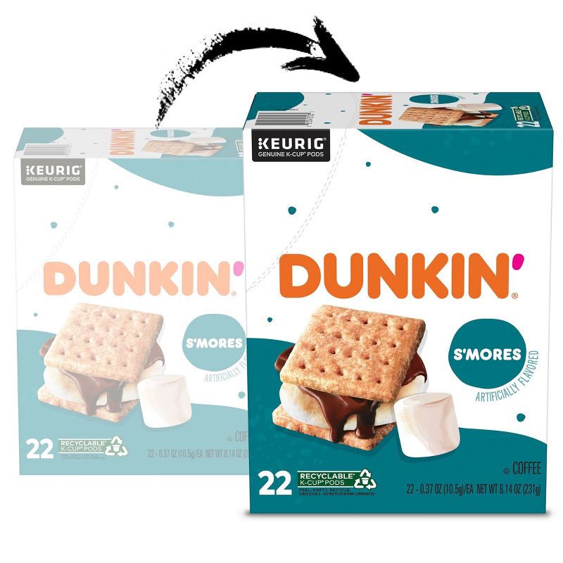 slide 2 of 6, Dunkin' Donuts Dunkin' S'mores Medium Roast Coffee - Keurig K-Cup Pods - 22ct, 22 ct