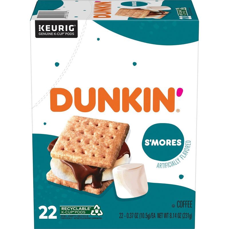 slide 1 of 6, Dunkin' Donuts Dunkin' S'mores Medium Roast Coffee - Keurig K-Cup Pods - 22ct, 22 ct