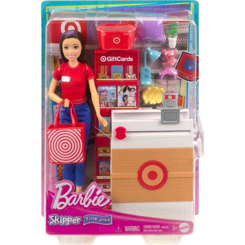 slide 5 of 5, Barbie Skippers First Job Target Doll Set with Checkout Stand and Accessories, 1 ct