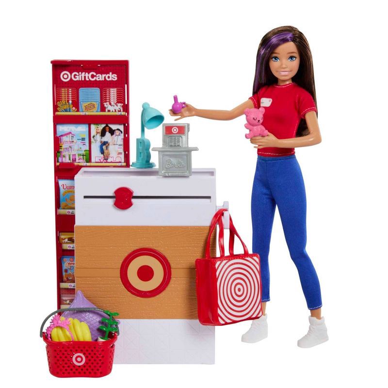 slide 1 of 5, Barbie Skippers First Job Target Doll Set with Checkout Stand and Accessories, 1 ct