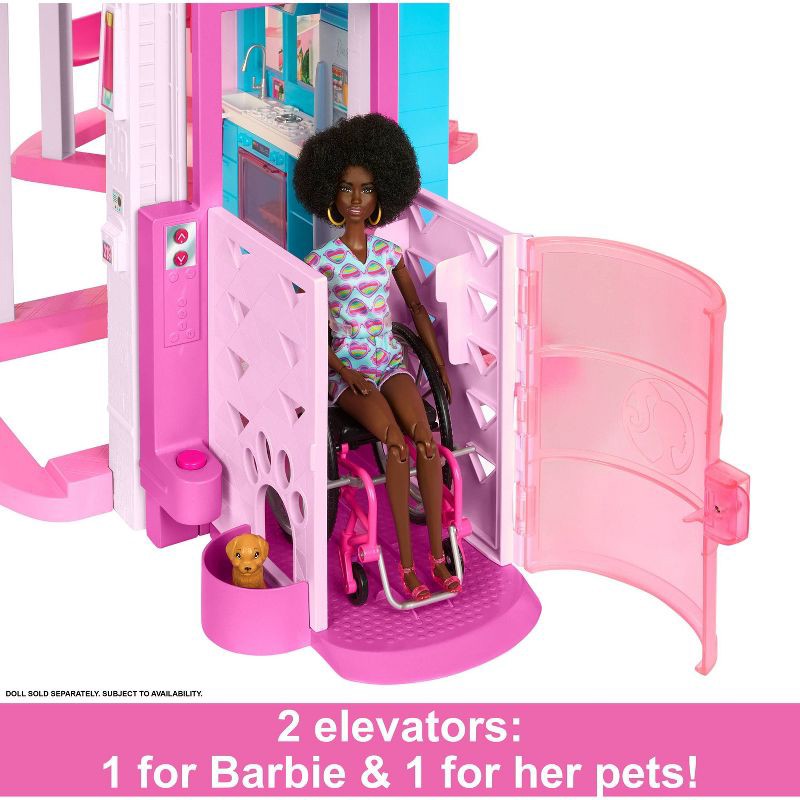 slide 5 of 6, Barbie Dreamhouse Pool Party Doll House with 75+ pc, 3 Story Slide: Adult Assembly, Fits 12 Inch Dolls, 1 ct