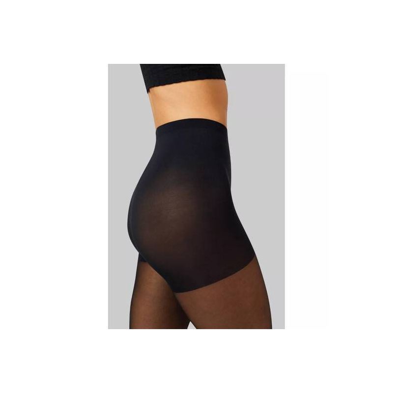 slide 2 of 3, Hanes Women's 2pk Modern Support Graduated Compression Tights - Black XL: Sheer High Waisted Hosiery, 2 ct