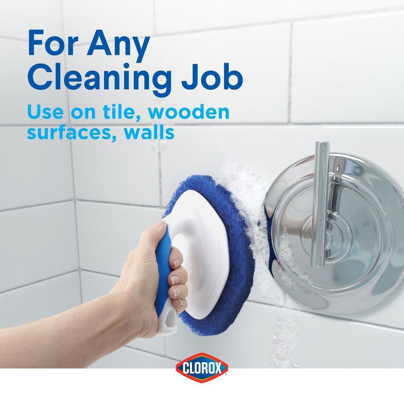 slide 4 of 10, Clorox Tub & Tile Handheld Scrubber, 1 ct