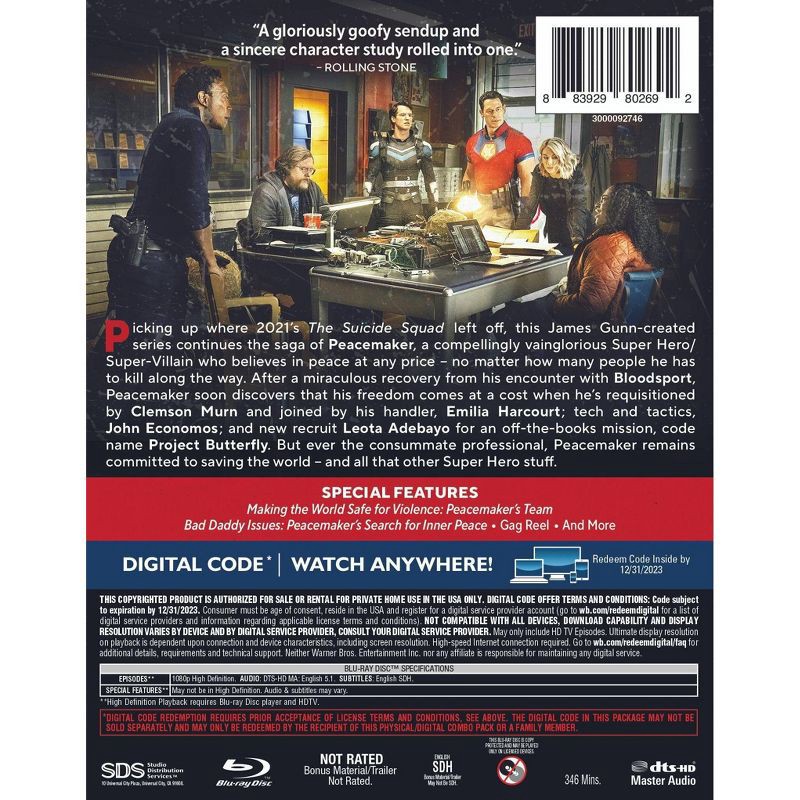 slide 3 of 3, Warner Home Video Peacemaker: The Complete First Season (Blu-ray + Digital), 1 ct