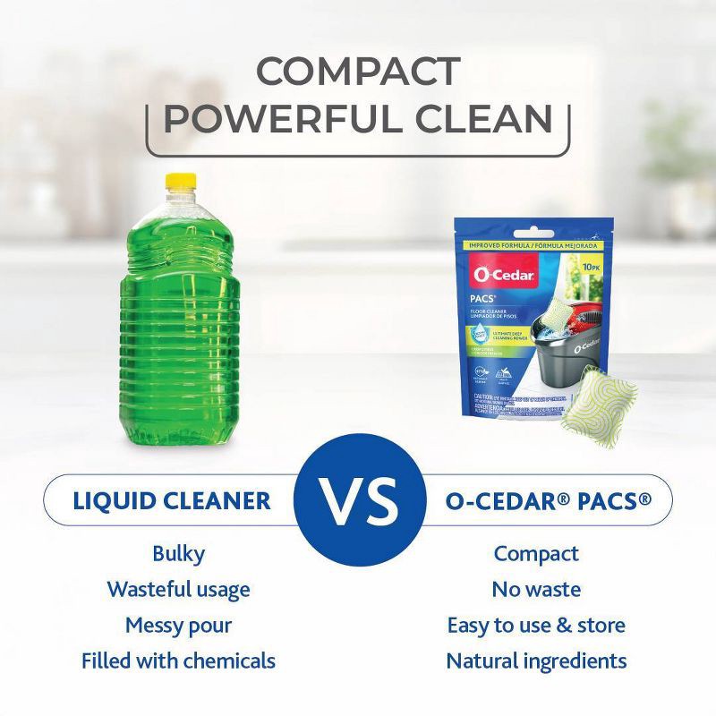slide 4 of 12, O-Cedar Crisp Citrus PACS Hard Floor Cleaner - 10ct, 10 ct
