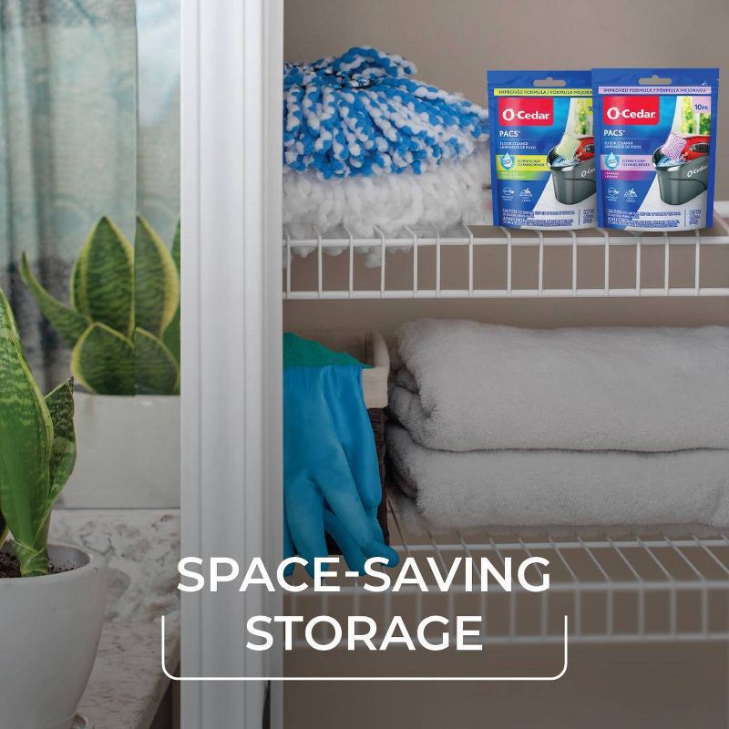 slide 8 of 12, O-Cedar Crisp Citrus PACS Hard Floor Cleaner - 10ct, 10 ct