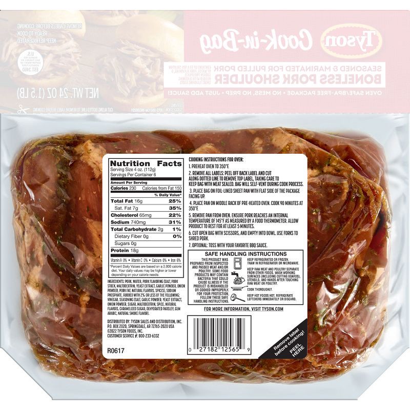 slide 2 of 5, Tyson Cook in Bag Pork Shoulder - 24oz, 24 oz