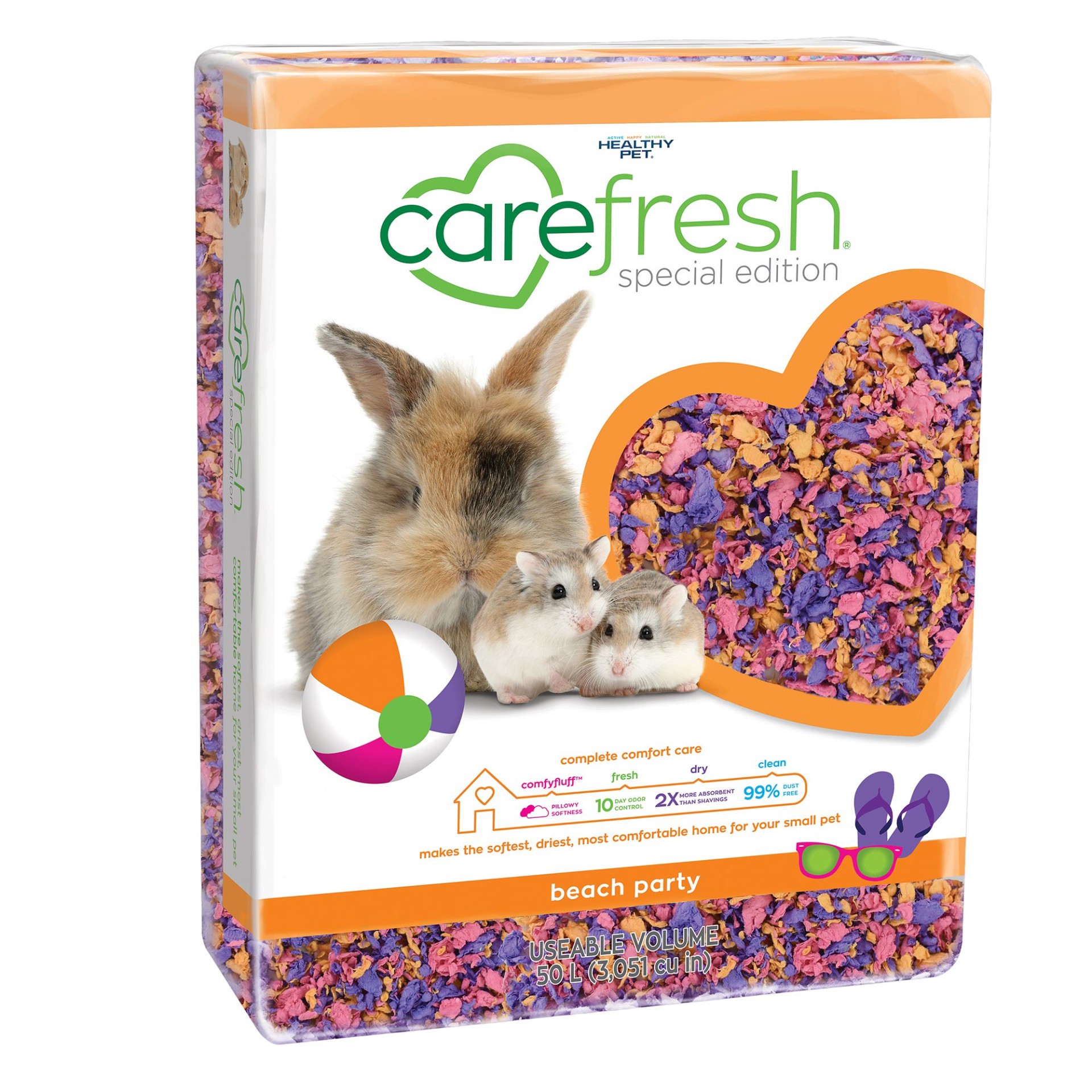 slide 1 of 1, carefresh Special Edition Small Pet Bedding - Beach Party, 50 liter