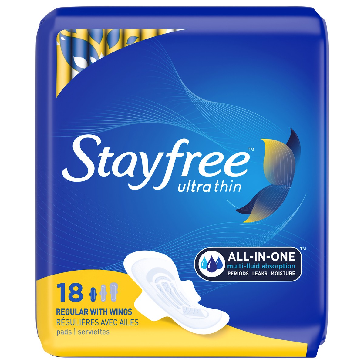 slide 1 of 6, STAYFREE Ultra Thin Pads Regular with Wings 18ct, 18 ct