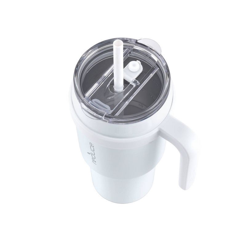 slide 2 of 8, Reduce 40oz Cold1 Vacuum Insulated Stainless Steel Straw Tumbler Mug White: Dishwasher-Safe, Dual Lid Openings, 40 oz