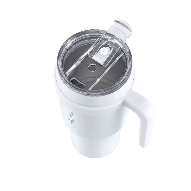 slide 5 of 8, Reduce 40oz Cold1 Vacuum Insulated Stainless Steel Straw Tumbler Mug White: Dishwasher-Safe, Dual Lid Openings, 40 oz