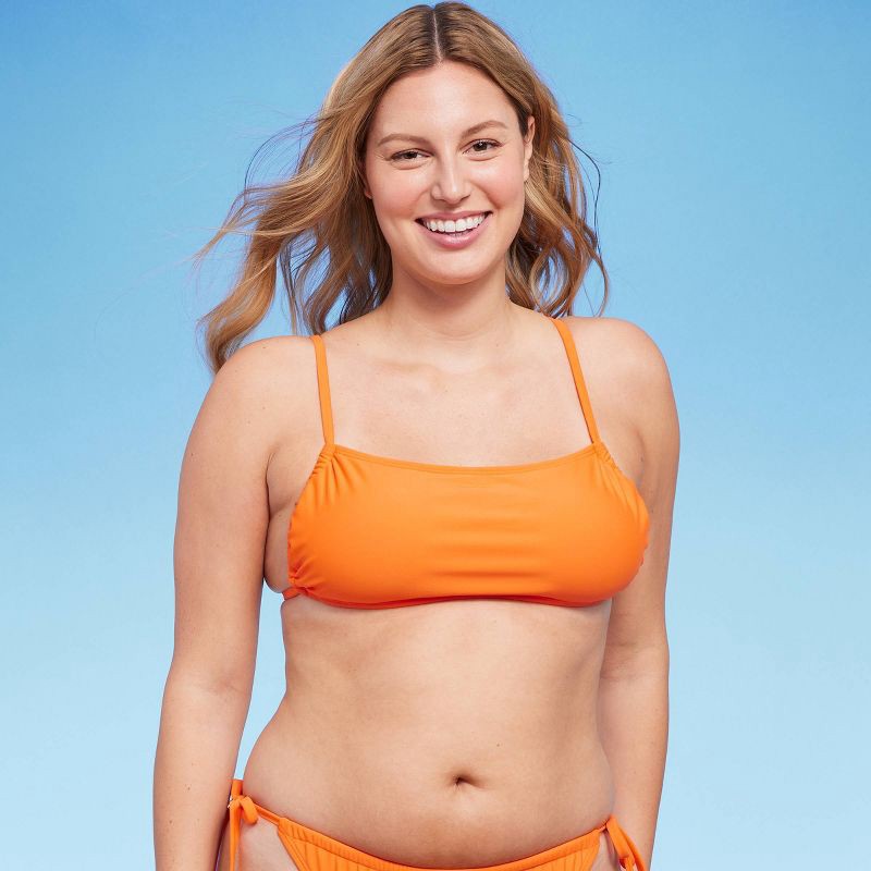 Women's Tunneled Side Detail Bralette Bikini Top - Wild Fable™ Orange XXS