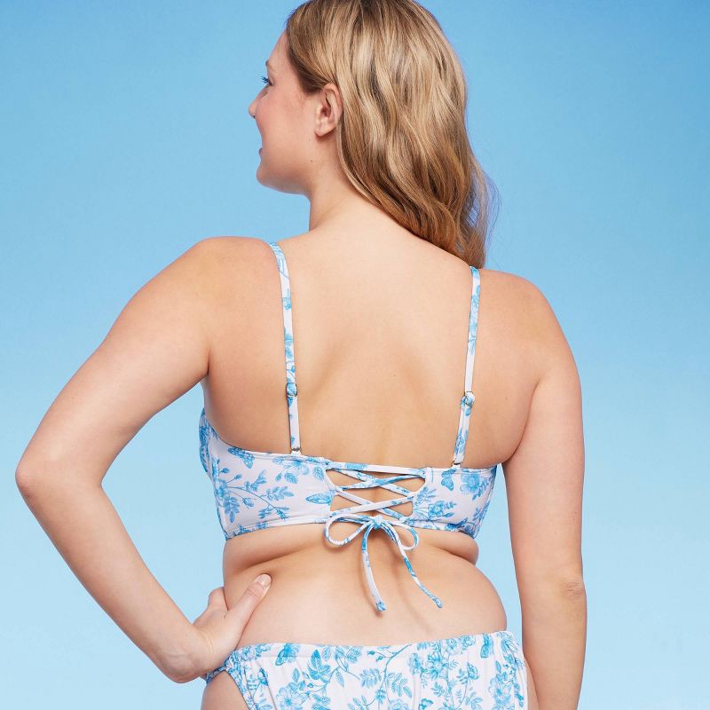 slide 2 of 7, Women's Corset Longline Bikini Top - Wild Fable Cream M, 1 ct