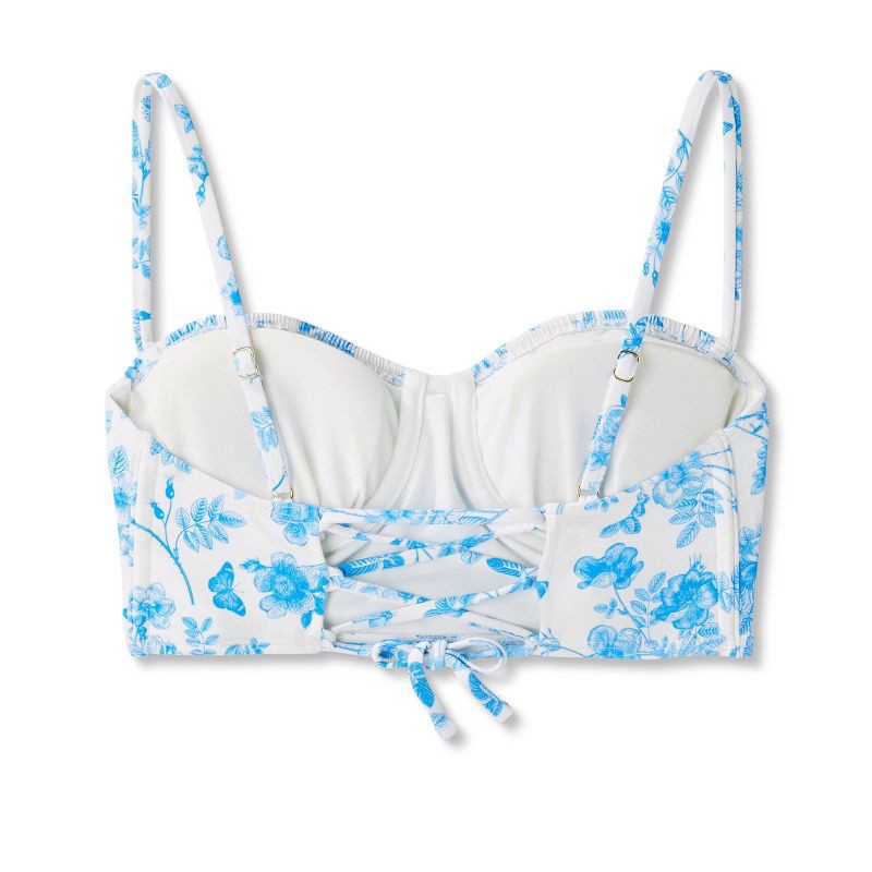 slide 7 of 7, Women's Corset Longline Bikini Top - Wild Fable Cream M, 1 ct