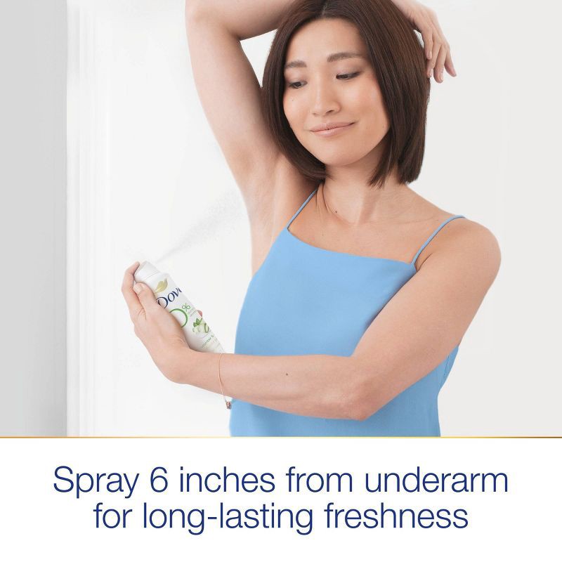 slide 8 of 9, Dove Beauty 0% Aluminum, Cucumber & Green Tea Deodorant Spray - Trial Size - 1.1oz, 1.1 oz