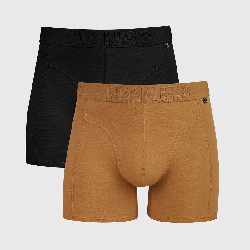 Hanes Premium Men's Explorer Trunks 2pk - Brown/Black L 2 ct