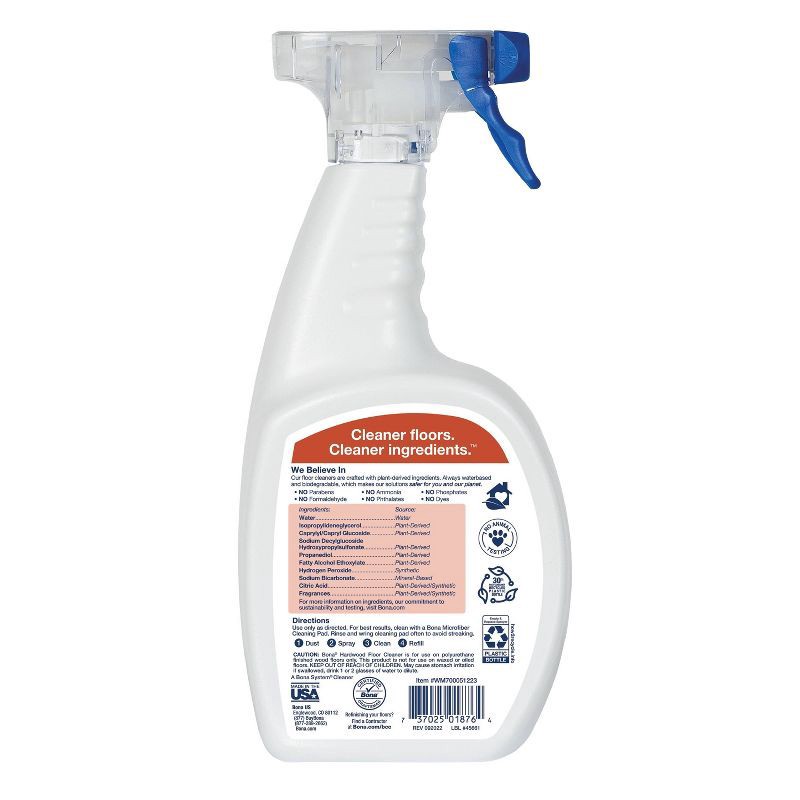 Bona Cedarwood Eucalyptus Peony Cleaning Products Wood Cleaner Spray