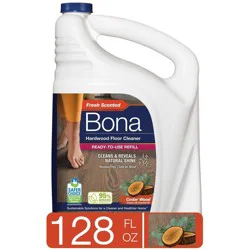Bona Cedarwood Eucalyptus Peony Cleaning Products Mop Refill Wood Surface Multi-Purpose Floor Cleaner - 128 fl oz
