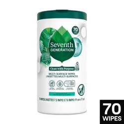 Seventh Generation Garden Mint Multi-Surface Cleaning Wipes - 70ct