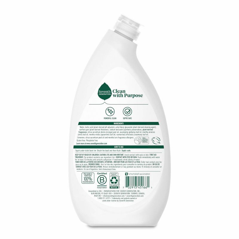 slide 3 of 7, Seventh Generation Mint Toilet Bowl Cleaner - 24 fl oz, 24 fl oz