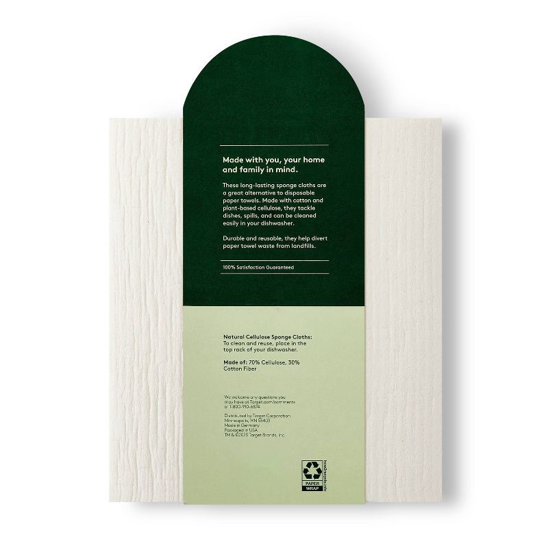 slide 3 of 3, Dish Sponge Cloths - 3ct - Everspring™, 3 ct