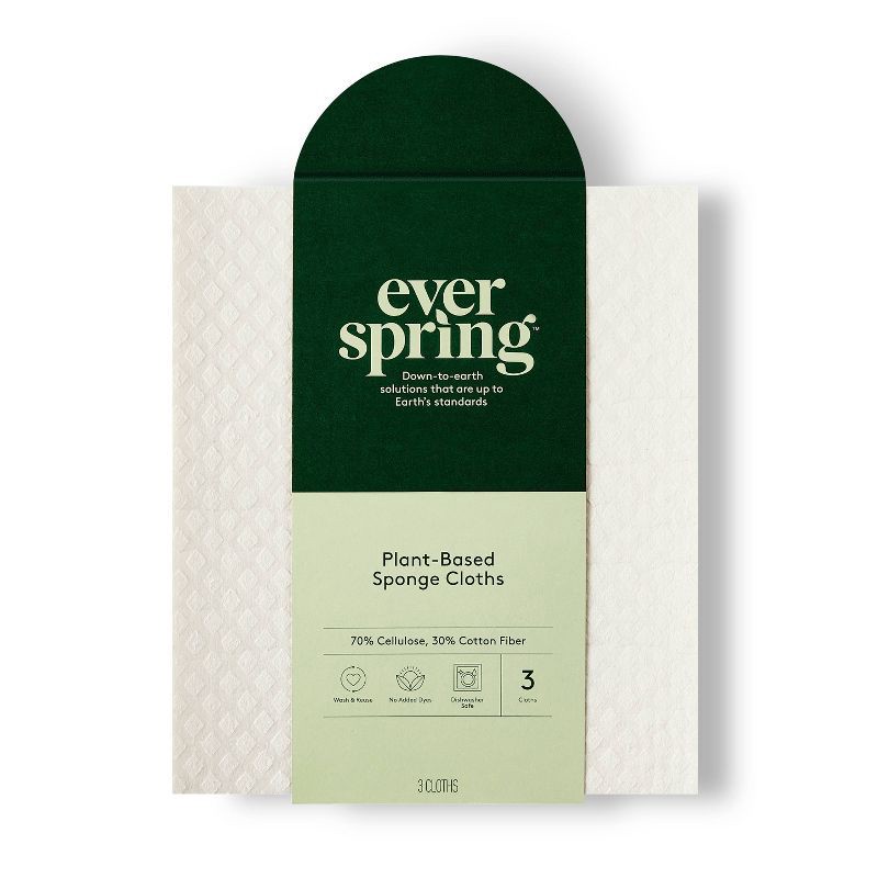 slide 1 of 3, Dish Sponge Cloths - 3ct - Everspring™, 3 ct