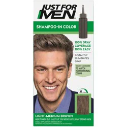 Just For Men Shampoo-In Hair Color, Light-Medium Brown - 1 Kit