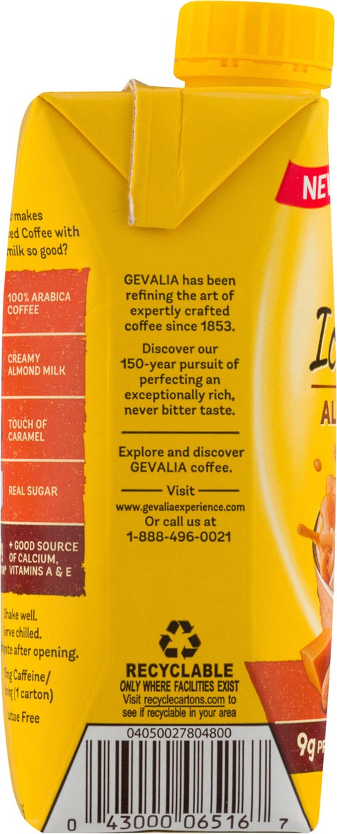 slide 3 of 13, Gevalia Caramel Iced Coffee with Almond Milk, Caffeinated, 11.1 fl oz Carton, 11.1 fl oz