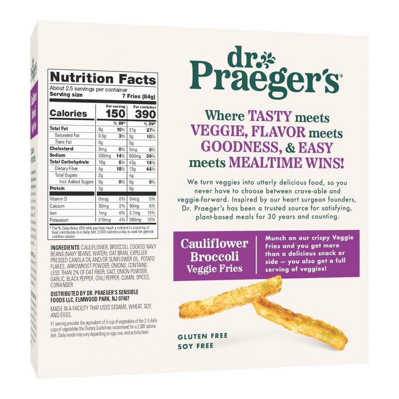 slide 3 of 4, Dr. Praeger's Frozen Gluten Free Vegan Cauliflower Broccoli Veggie Fries - 8oz, 8 oz