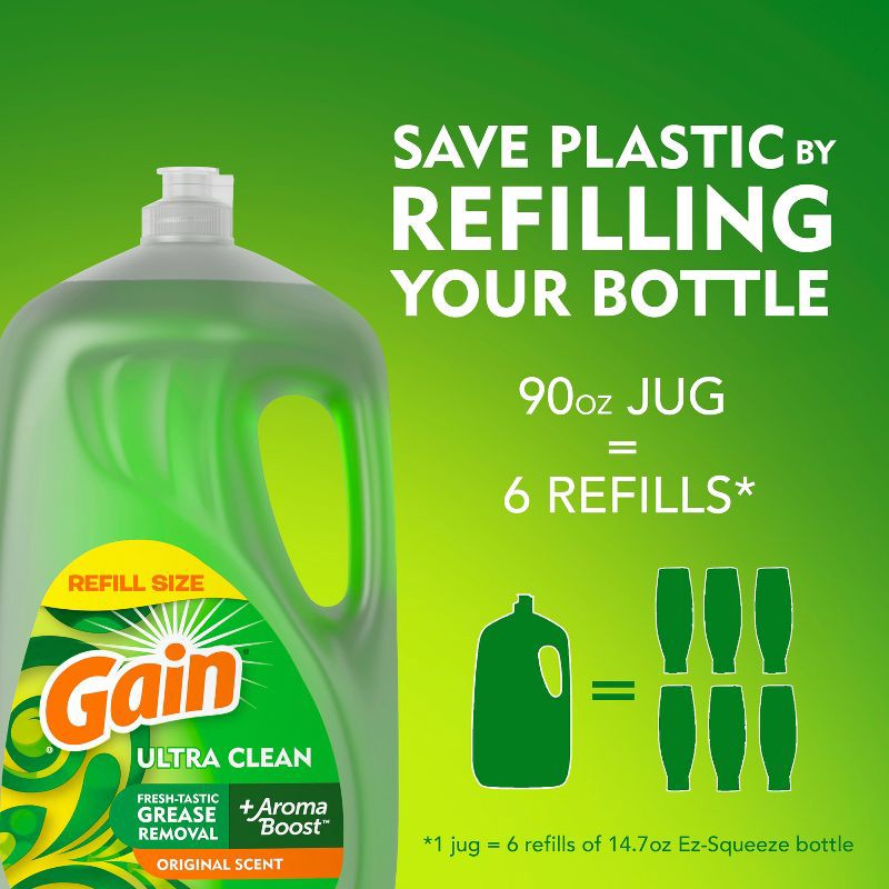 slide 4 of 8, Gain Original Ultra Liquid Dish Soap - 90 fl oz, 90 fl oz