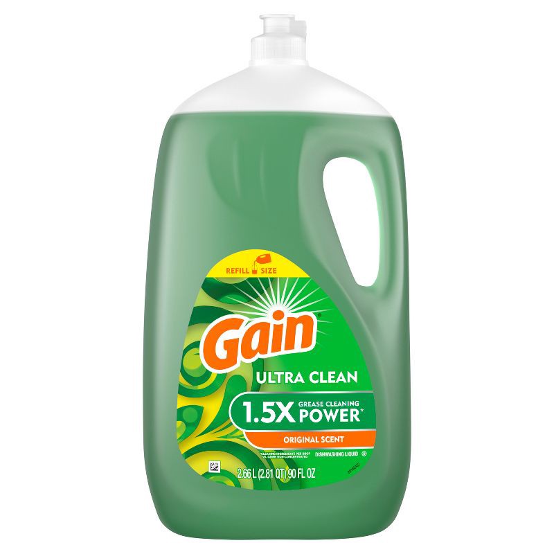 slide 2 of 8, Gain Original Ultra Liquid Dish Soap - 90 fl oz, 90 fl oz