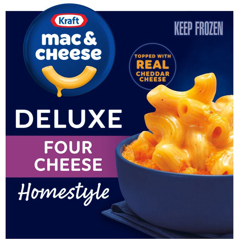 slide 1 of 9, Kraft Deluxe Four Cheese Mac and Cheese Frozen Meal - 12oz, 12 oz