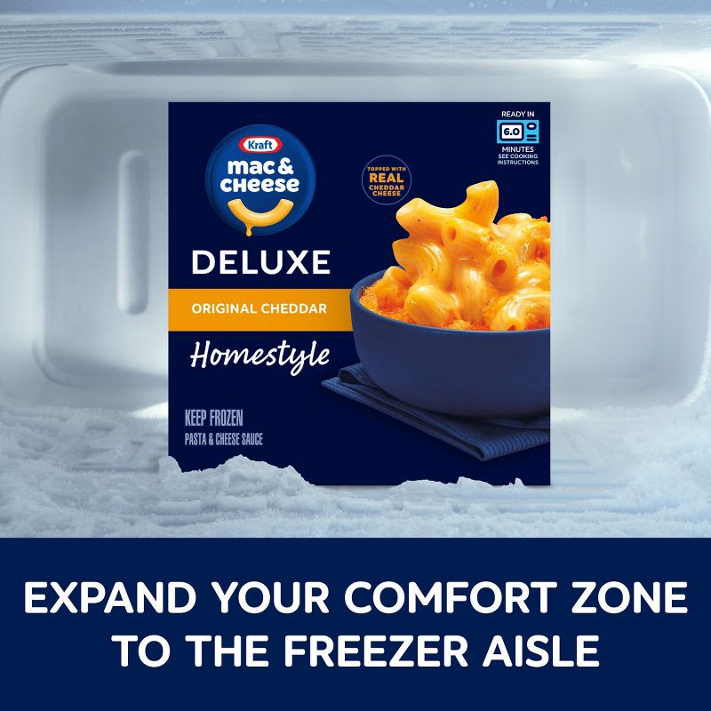 slide 4 of 9, Kraft Deluxe Original Cheddar Mac and Cheese Frozen Meal - 12oz, 12 oz