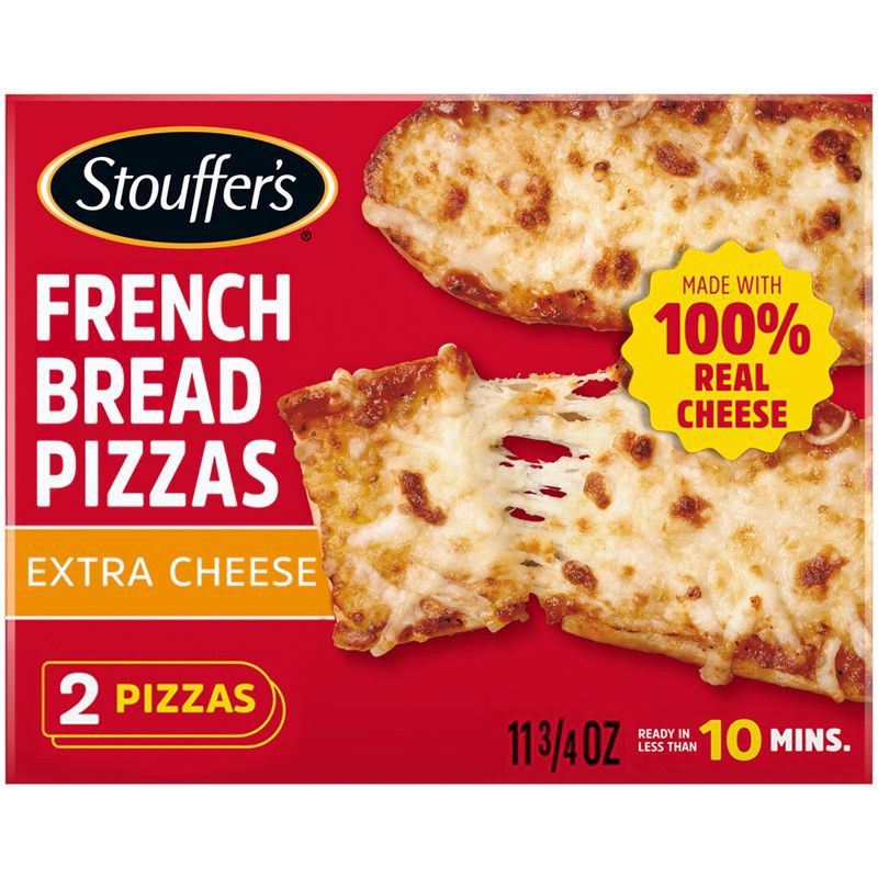 slide 9 of 10, Stouffer's French Bread Pizza Frozen Extra Cheese Pizza - 11.75oz, 11.75 oz