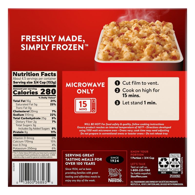 slide 13 of 13, Stouffer's Sides Cheddar Bacon Potatoes Frozen Food - 24oz, 24 oz