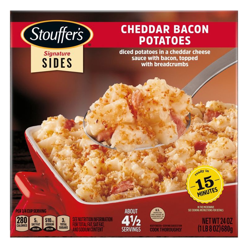 slide 7 of 13, Stouffer's Sides Cheddar Bacon Potatoes Frozen Food - 24oz, 24 oz