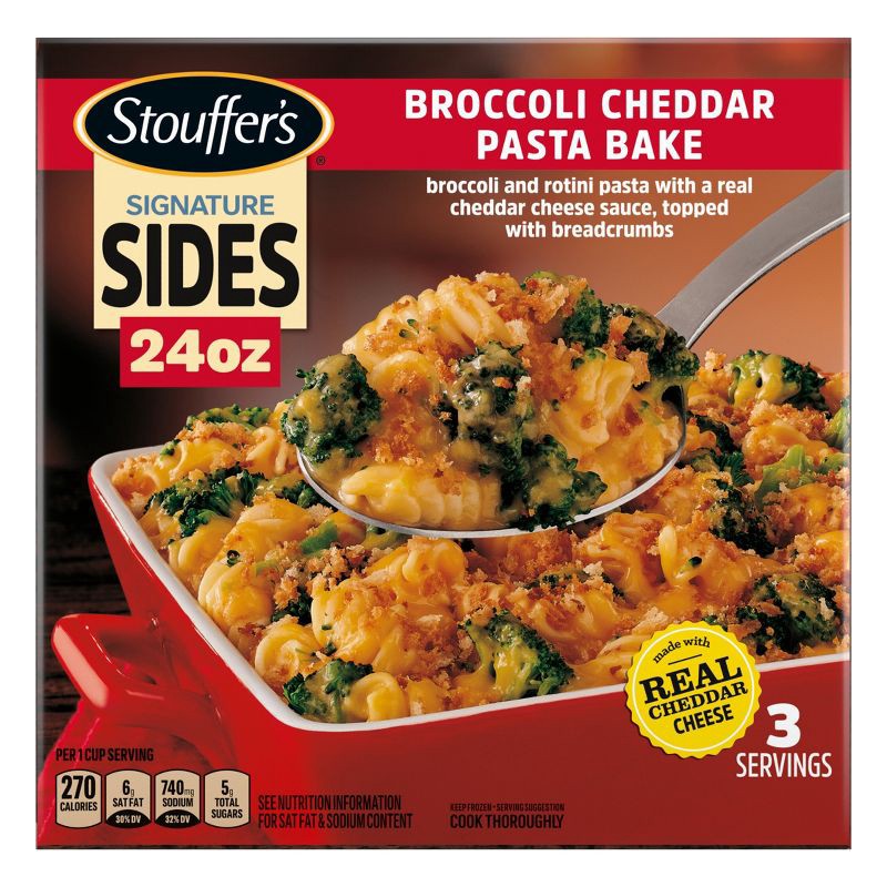 slide 7 of 11, Stouffer's Sides Broccoli Cheddar Frozen Pasta Bake - 24oz, 24 oz