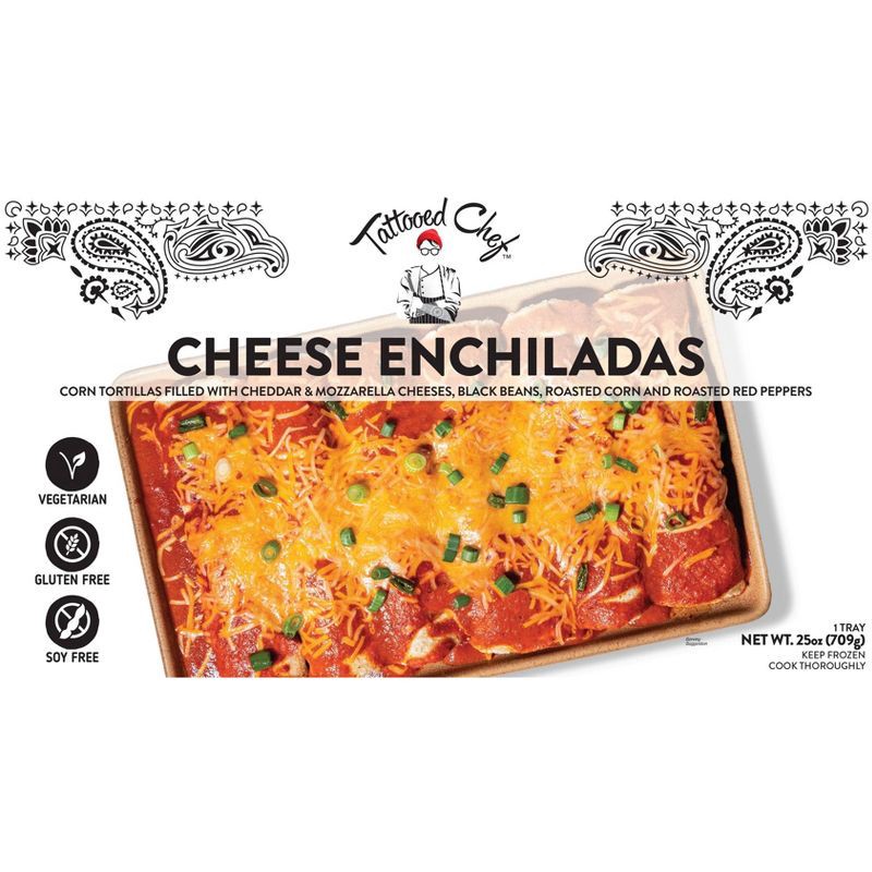 slide 1 of 1, Tattooed Chef Frozen Gluten Free Vegetarian Cheese Enchiladas Meal Tray - 25oz, 25 oz
